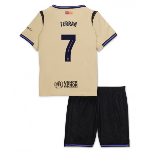Fotballdrakt Barn Barcelona Ferran Torres #7 Bortedraktsett 2025-26 Kortermet (+ Korte bukser)
